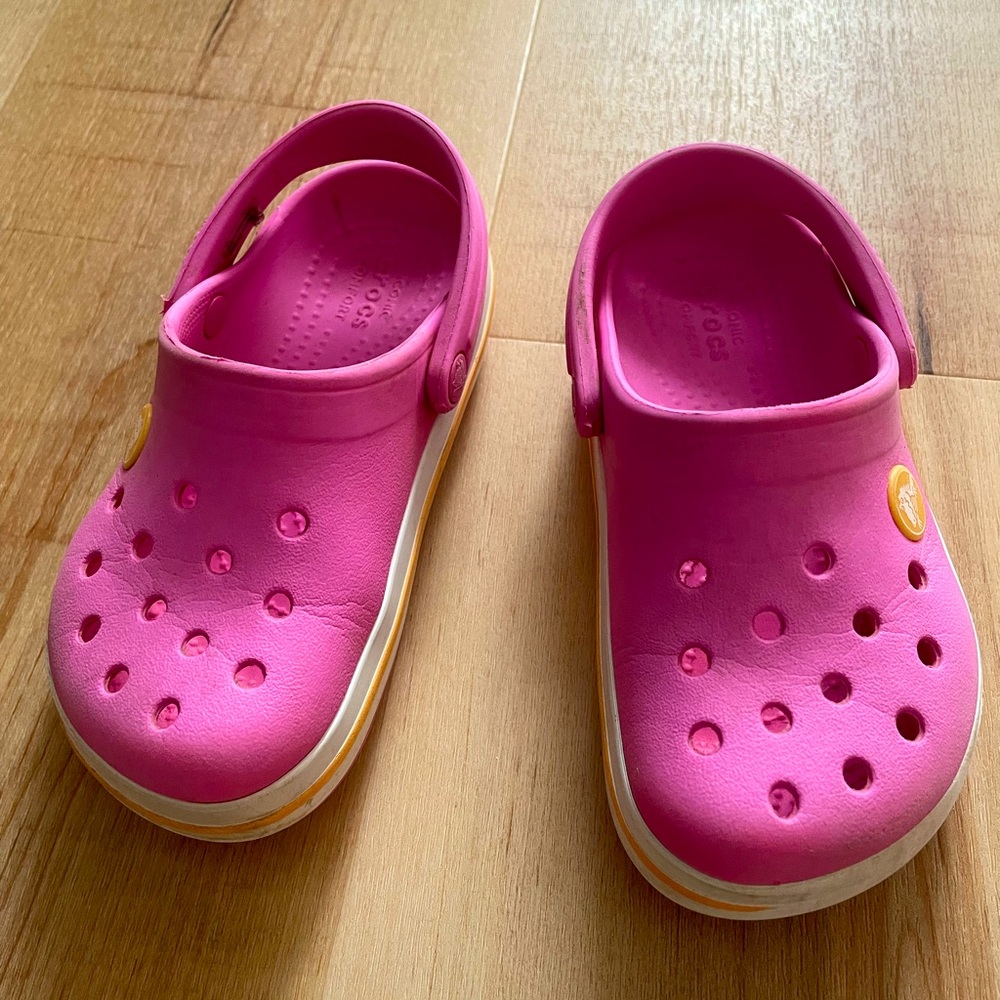 Kids Pink crocs clog size 9